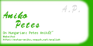 aniko petes business card